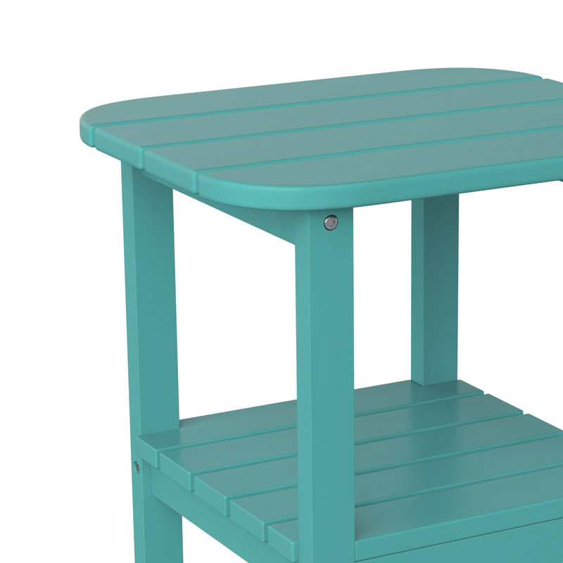 Fitzgibbons Commercial Grade All-Weather Adirondack Style Patio Side Table, Blue