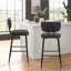 Upholstered Counter Stool with Metal Frame-271538345