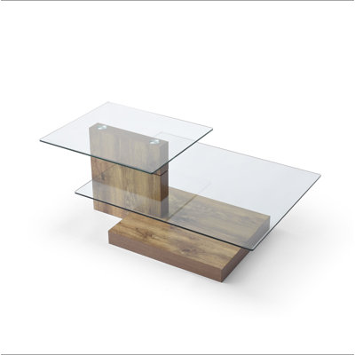 Tables basses en verre pour le salon Tables basses Moderne 3 niveaux en forme de Z Cercle Table basse pour le bureau à domicile