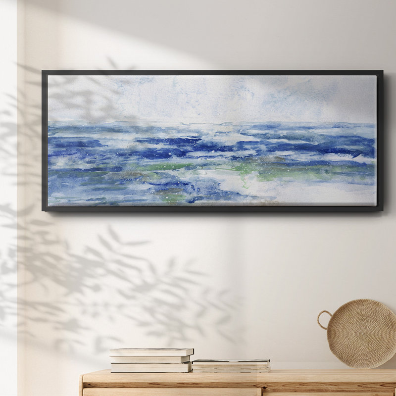 Soft Ocean Waters I- Framed Canvas