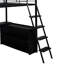Lit mezzanine en métal noir avec éclairage à DEL, bureau et rangement organisé, 4 tablettes pour l'espace -