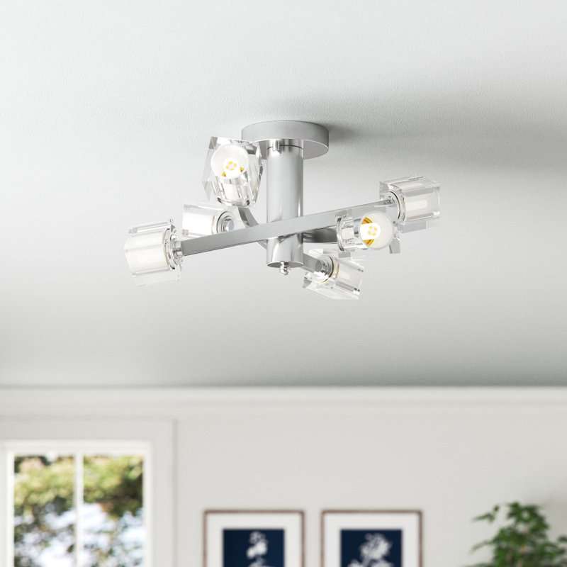 Andranik 6 - Light 18.9'' Sputnik Geometric Semi Flush Mount