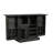 Expandable Solid Wood Mango Bar Cabinet with Stemware Rack & Bottle Storage-329738963