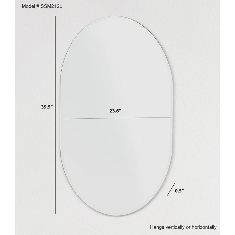 Arduina Oval Wall Mirror, 39.5" H x 23.6" W