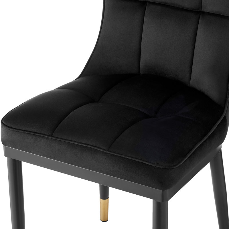 Guitierrez Velvet Upholstered Parsons Chair, Black