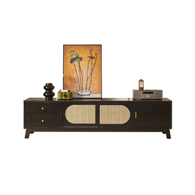 Rattan Solid Wood Sideboard Home TV Stand 70.87'' W Storage Credenza -  Dream cabinet, XFQ5940NY58