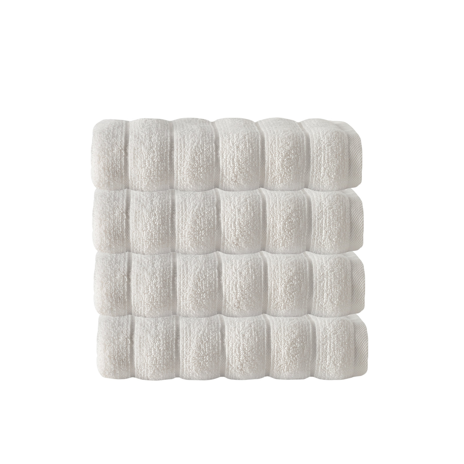 Rachel Turkish Cotton Ribbed Hand Towels, Cream