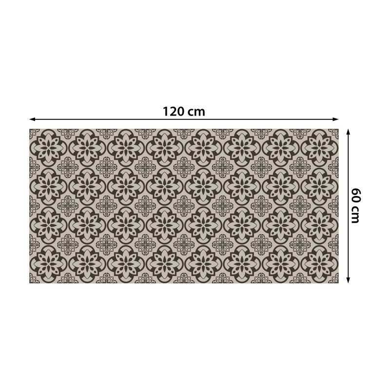 Broomhall Antique French Floral Tiles Floor Stickers - 120cm x 60 cm