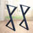 Curtsinger Modern Wrought Iron Triangle Table Legs-982901512