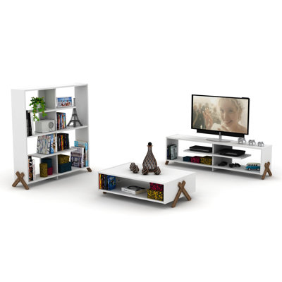 Étagère à livres à étagère en bois ouverte à 6 tablettes Furnish Home Store Kipp