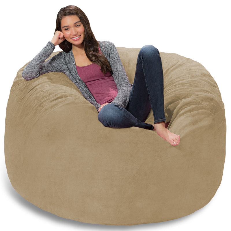 Bean Bag Chair - Shredded Memory Foam Filled Round Furniture Bean Bag Chair with Removable and Machine Washable Cover - Breton Bean Bag Sofa Lounger with Soft Micro Fiber Cover - Multiple Colors, Multiple Sizes and Fabrics