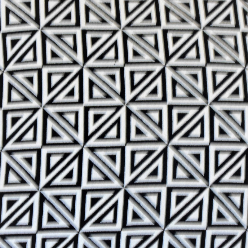 Coussin décoratif géométrique Inaya, Hauteur (22 po) x largeur (22 po), Noir / blanc