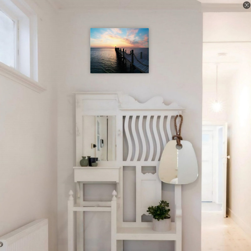 «Ocean Dockside Sunset», art mural 24 po x 18 po