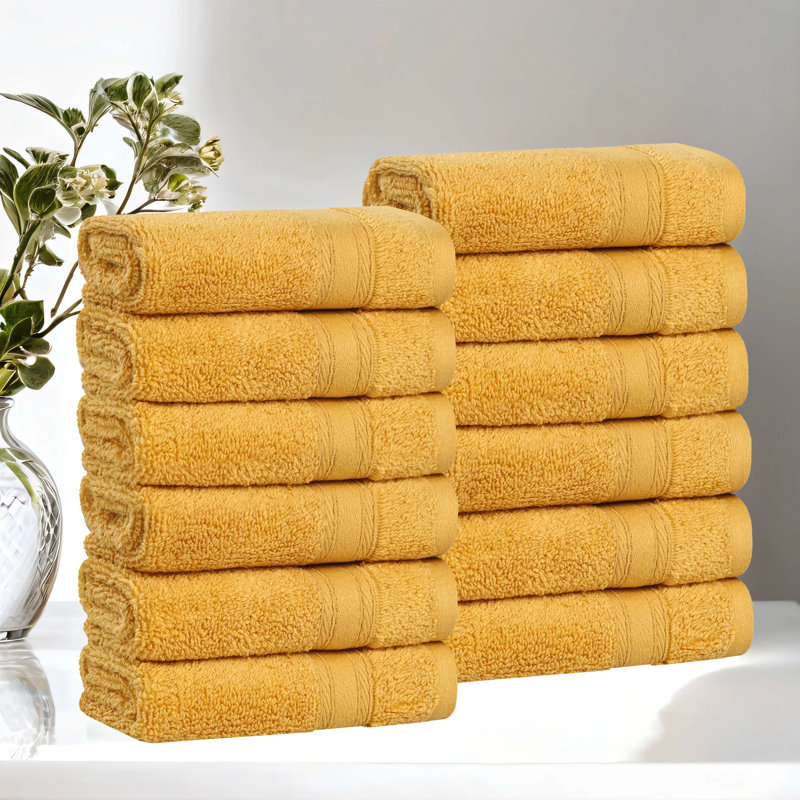 Coton absorbant doux Belmont, Doré, Gant de toilette - paquet de 12