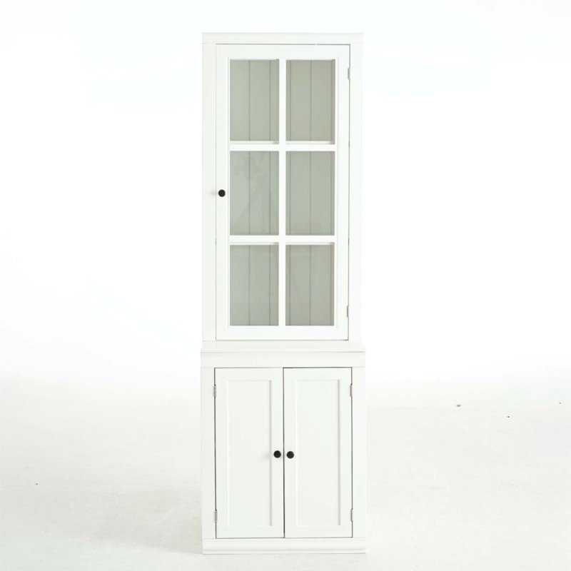 Grand garde-manger autoportant 75,25 po avec porte vitrée et fenêtre en treillis