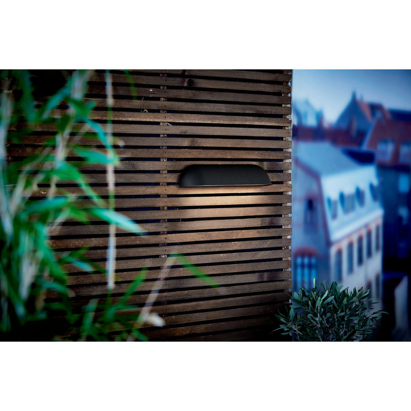 Design For The People - Nordlux 6.8cm H Integrated LED Outdoor Flush Mount, 6.8cm H x 36cm W x 6.8cm D, Black