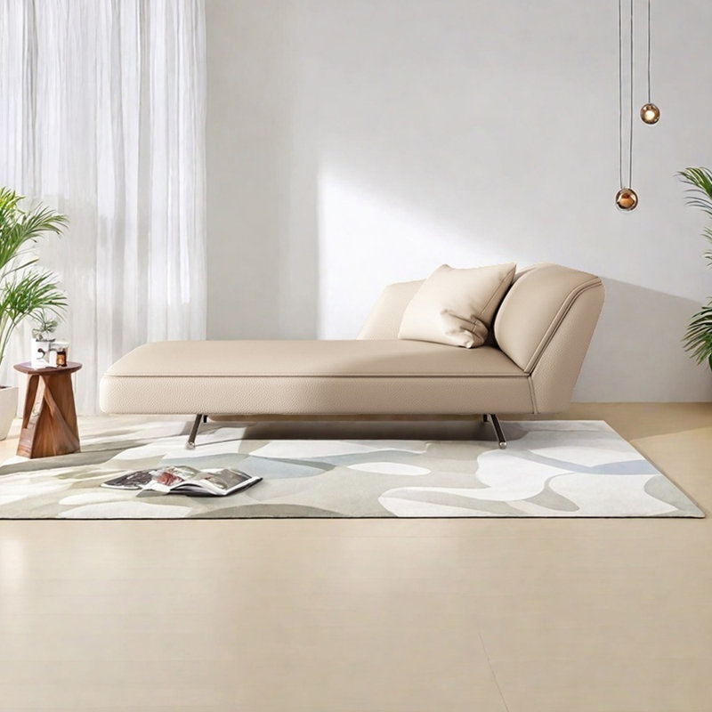 Fauteuil inclinable léger en similicuir luxueux, Orienté à droite, Beige