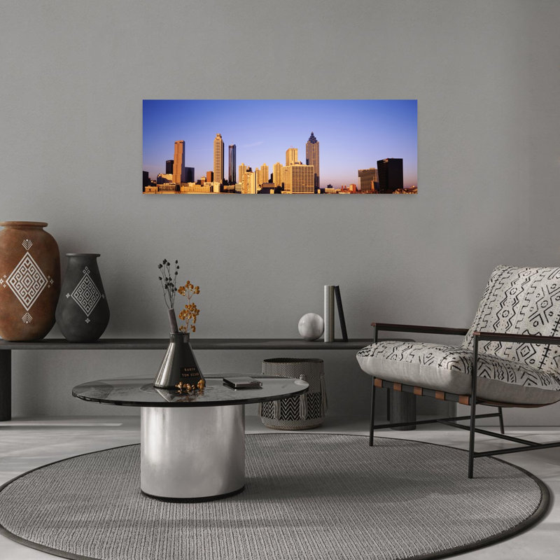 Gratte-ciel dans une ville, Atlanta, Géorgie, États-Unis, art moderne abstrait, art mural, H 12 po x l 36 po