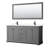 Avery 72 " W Freestanding Standard Free Standing Single Double Vanity Bathroom Vanity With Marble Top with Mirror-51712094-51712093-80216042