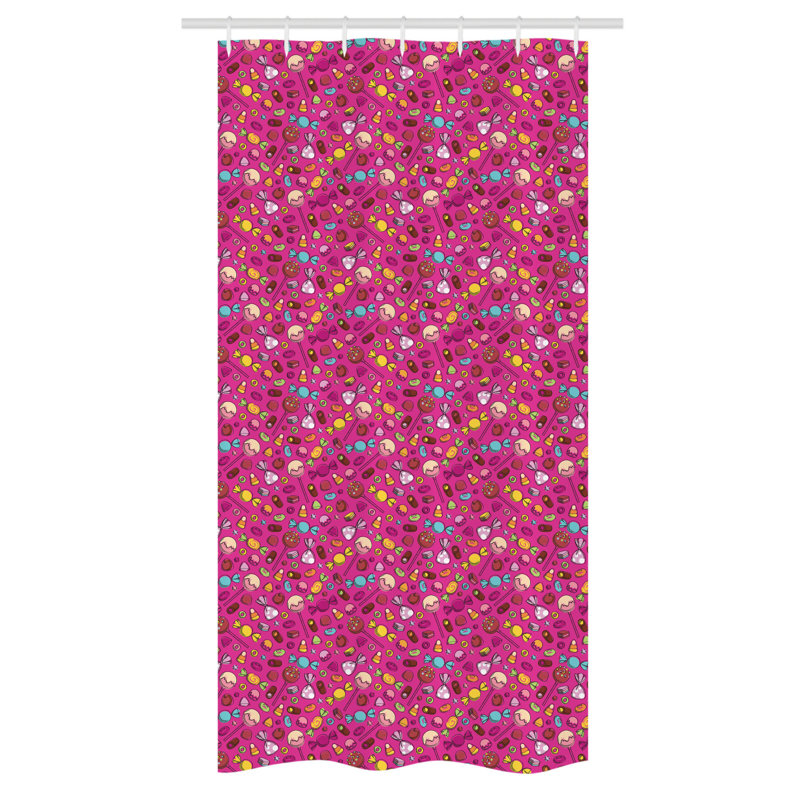 Geometric Shower Curtain with Hooks Included, 36" W x 72" L