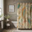Retro Swirls - Rideau de douche Premium-969633404