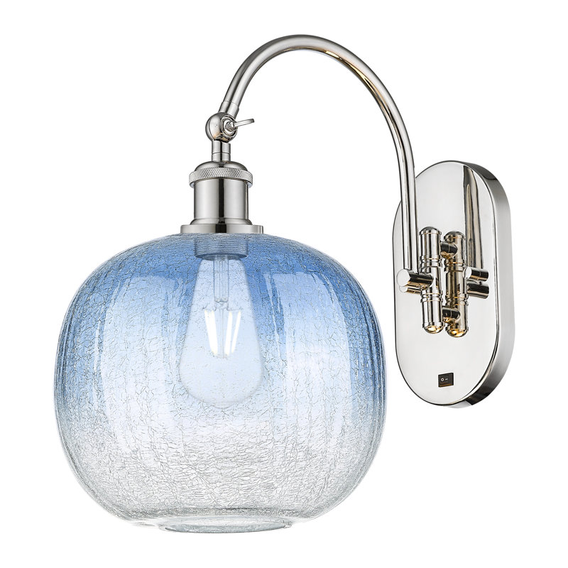 Applique pivotante 1 lumière Ballston - Brookhaven Sphere, Polished Nickel, Sapphire Blue