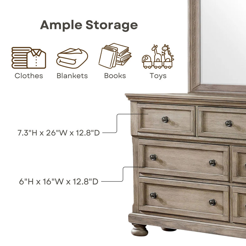 Commode l 7,5 po avec miroir Ikko
