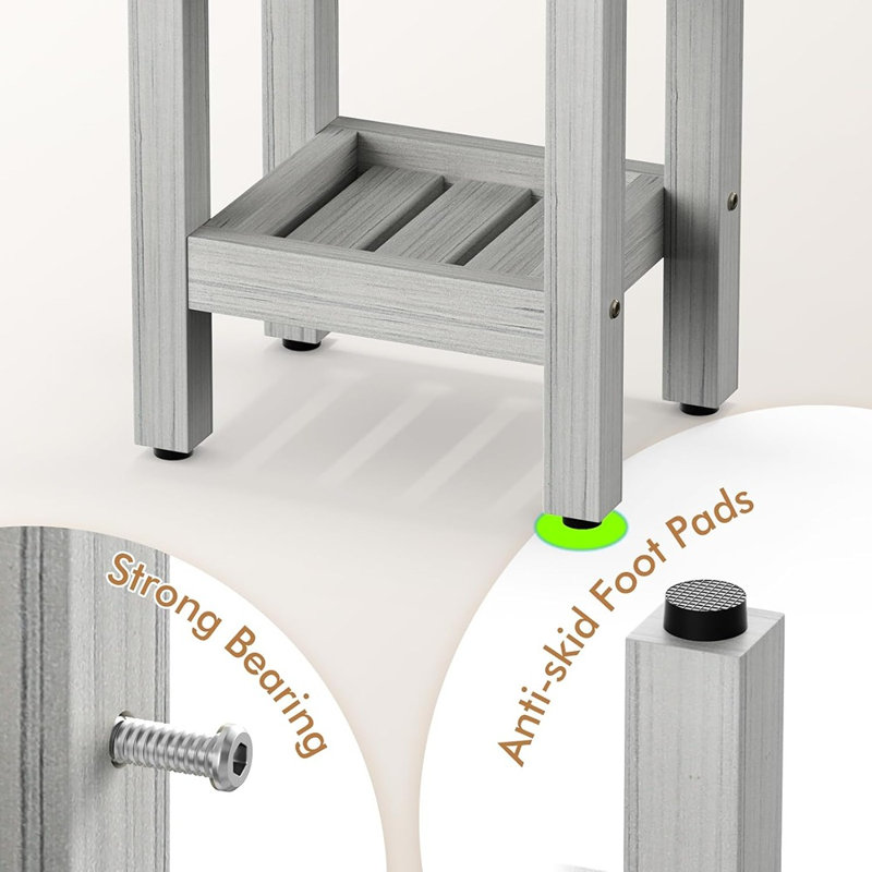 Shower Bench, Shower Stool With Storage Shelf, Shower Chair...