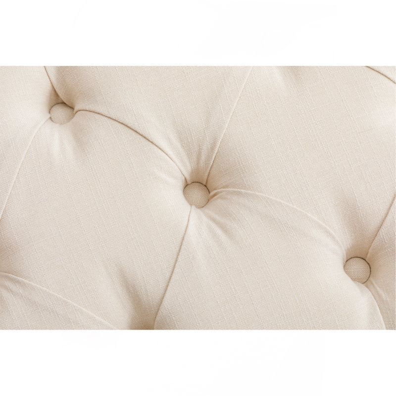 Upholstered Tufted Bench Ottoman