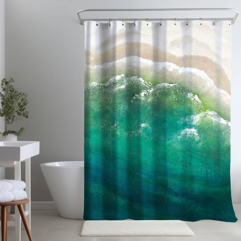 Shower Curtain CO60 – Polyester Shower Curtain, Dye Sublimation Print, 71" W × 74" L