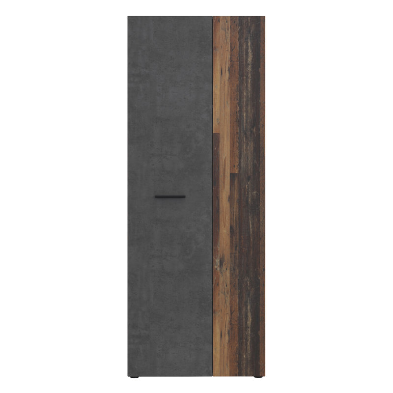 Shilu 2 Door Manufactured Wood Wardrobe, Grey/Vintage Oak