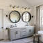 Meuble-lavabo moderne 3 lumières noir Chmura