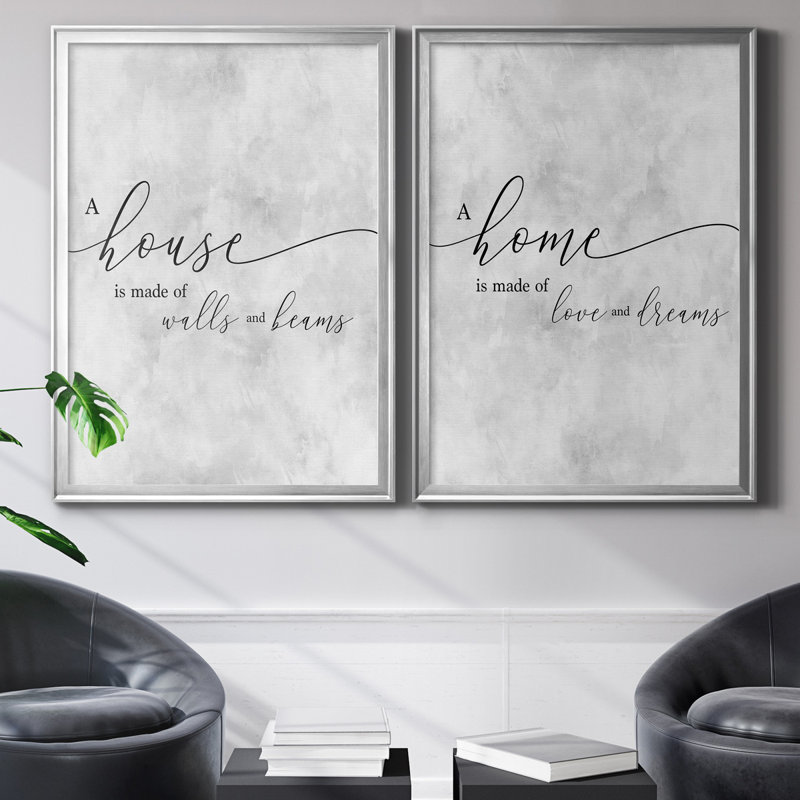 " A House " 2 - Pieces, No Mat, Silver Framed Canvas, 26.5" H x 73" W x 3" D