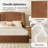 Waynesville Modern Upholstered Wingback Solid Wood Construction Platform Bed with chenille fabric and Rounded Corner-2000314519-1999176618