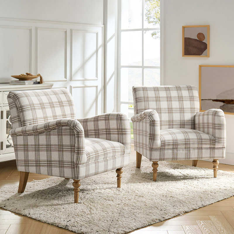 Fauteuil en polyester 29,5 po Arching Farmhouse, Brun clair