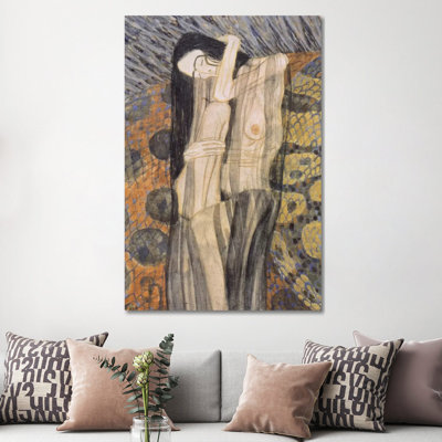 Nagender Kummer Ll (Gnawing Grief) by Gustav Klimt - Wrapped Canvas Print