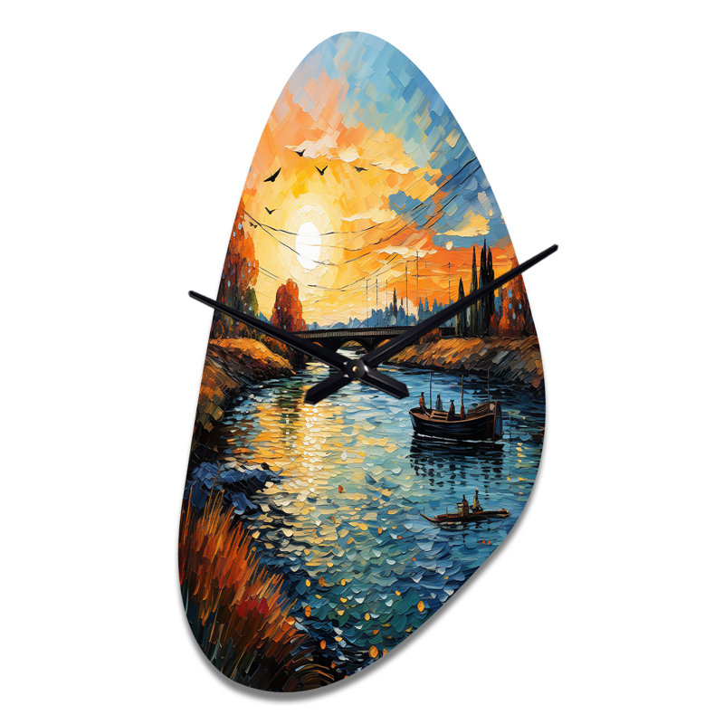 Horloge murale asymétrique en métal Vangogh, Moyenne