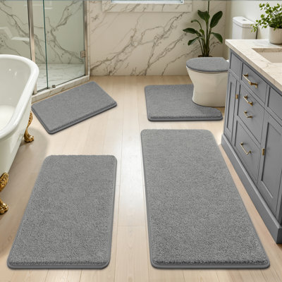 Absorbent Bathroom Rug Non-Slip Bath Mat (Set of 5)