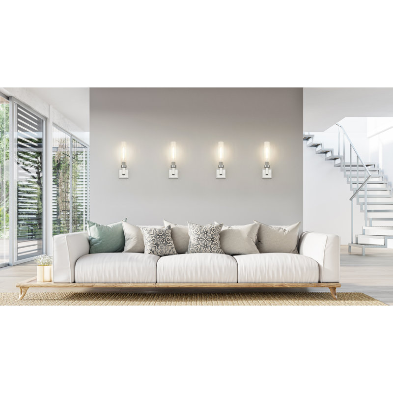 Applique murale 1 lumière Mortola, Nickel brossé