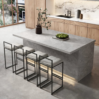 Fosenbauer Kitchen Island with Storage and Seating Space,Island Table with Wine Rack (Without Bar Stools) by 17 Stories