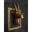  Décoration murale tête de cerf en laiton 23 po avec cadre, fixation murale animal rustique