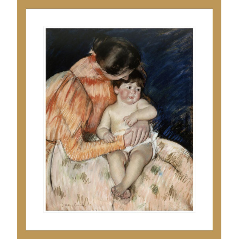 «Mother and Child» par Mary Cassatt - impression numérique sur toile, H 27,52 po x l 23,5 po