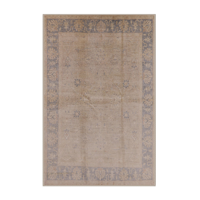 Tapis oriental bleu / beige, Rectangle 5 pi x 7 pi