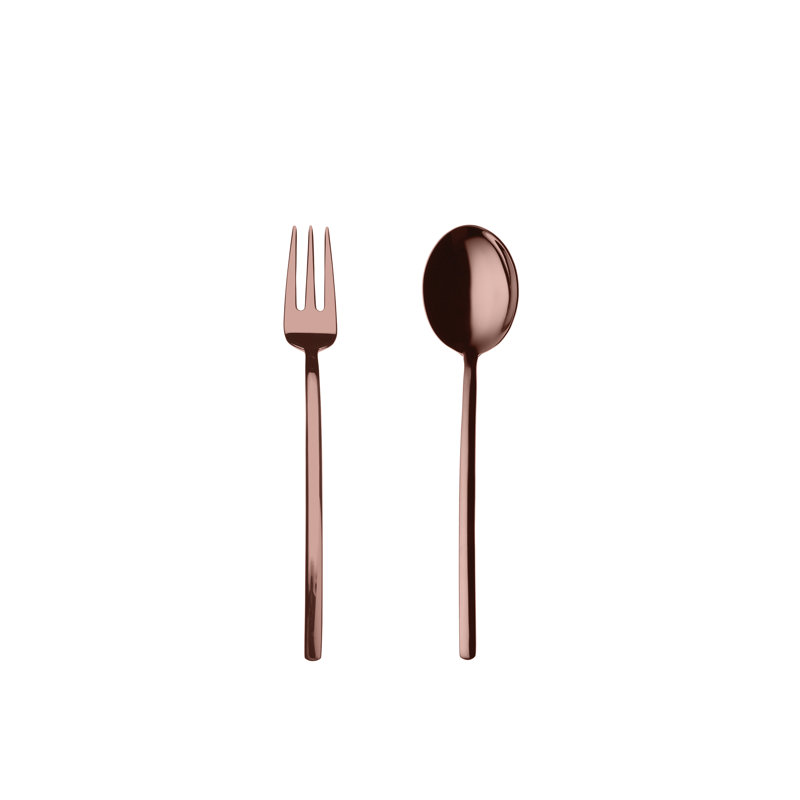 Due 2 Piece Stainless Steel Hostess Set, Bronze