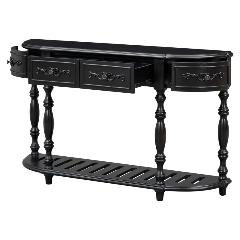 Moriann Console Table, Black, Black