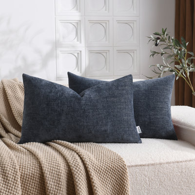 Soft Textured Slub Chenille Solid Cushion Cover Cozy Neutral Farmhouse Decorative Pillow Covers