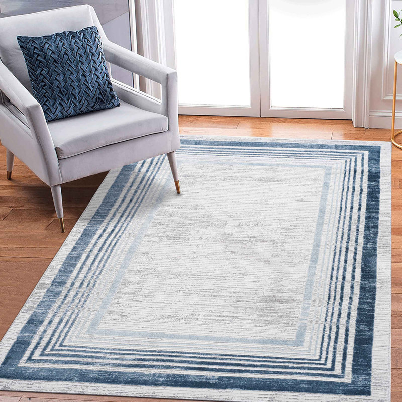 Collection Bordered Area Rug, Rectangle 6'7" x 7'9"