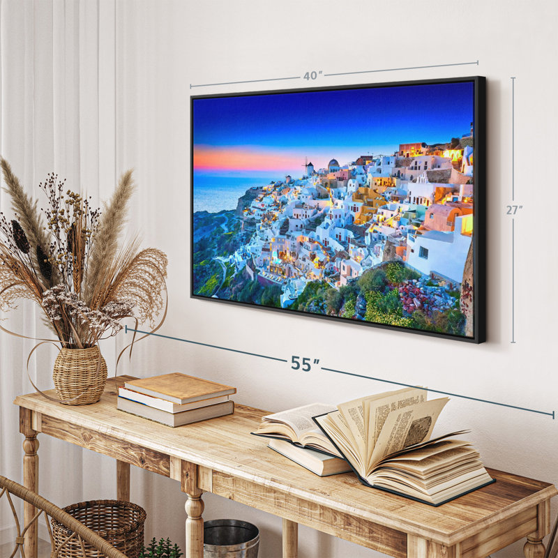 Impression romantique sur toile romantique Santorini Sunset, H 27 po x l 40 po