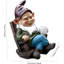 Décoration de statue de gnome de jardin sans visage buvant du café, ornement de figurine pour la cour intérieure / extérieure (brun)