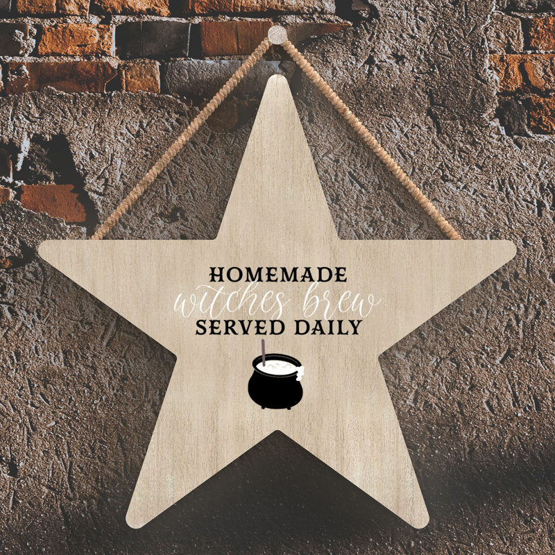 Homemade Witches Brew Wooden Star Plaque